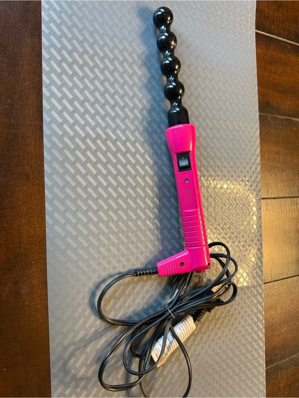 Bella Beauty Pink Beaded Curling Iron Wand for Women
